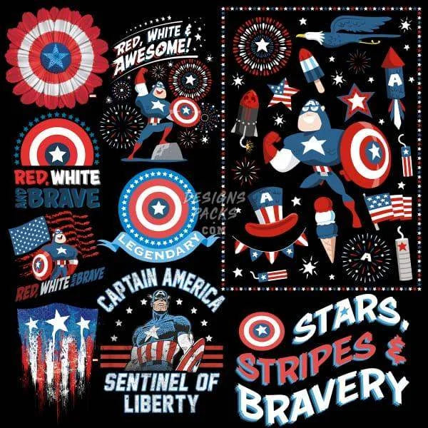 8 Superhero 4th of July Movie Designs Bundle PNG