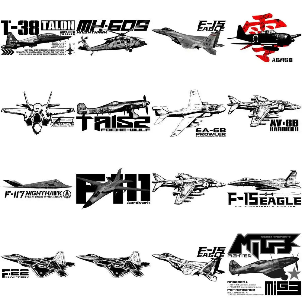 80 Aircrafts Military Airplane Designs Bundle PNG