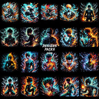 Load image into Gallery viewer, 80 Anime V1 Colorful Halftone Designs Bundle Png
