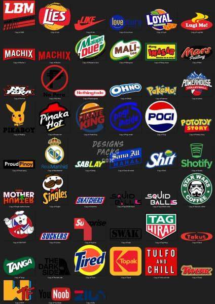 80 Brands Parody Designs Bundle PNG designspacks