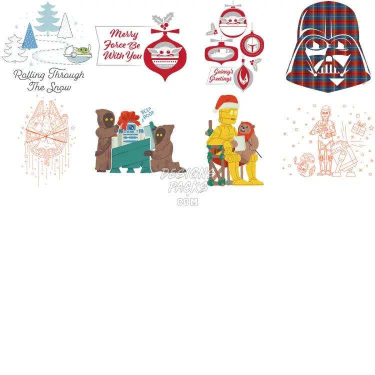 80 Christmas Space Serie Movie Designs Bundle Png