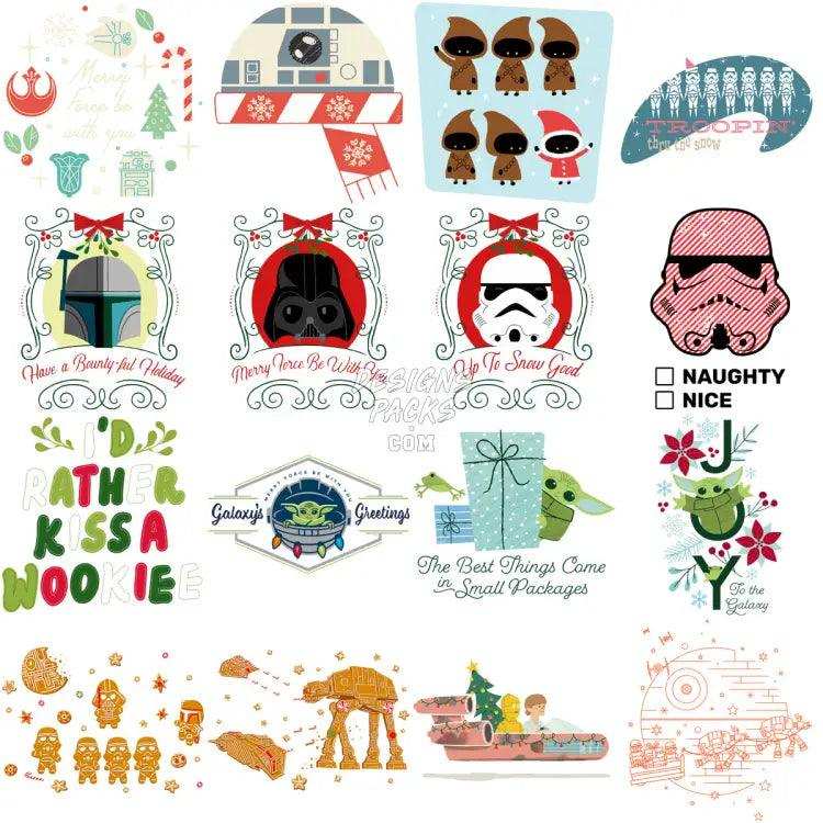 80 Christmas Space Serie Movie Designs Bundle Png