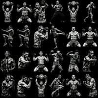 Load image into Gallery viewer, 80 Combat Sports MMA Monochrome Halftone Designs Bundle PNG
