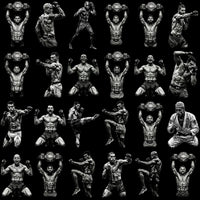Load image into Gallery viewer, 80 Combat Sports MMA Monochrome Halftone Designs Bundle PNG
