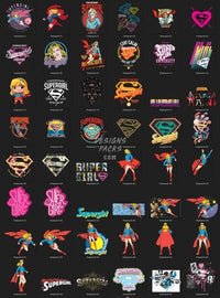 Load image into Gallery viewer, 80 Girl Super Hero Designs Bundle PNG designspacks
