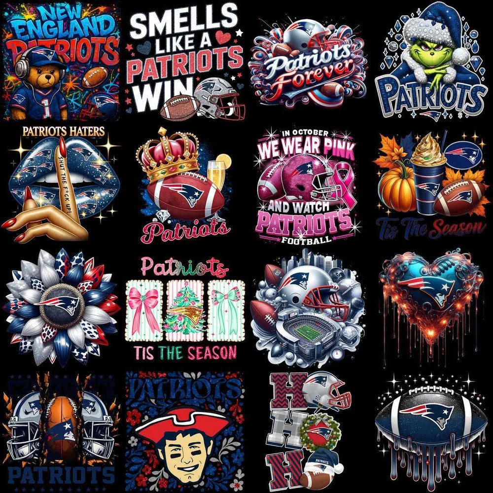80 Mega Football Team New England Patriots Mixed V3 Designs Bundle PNG