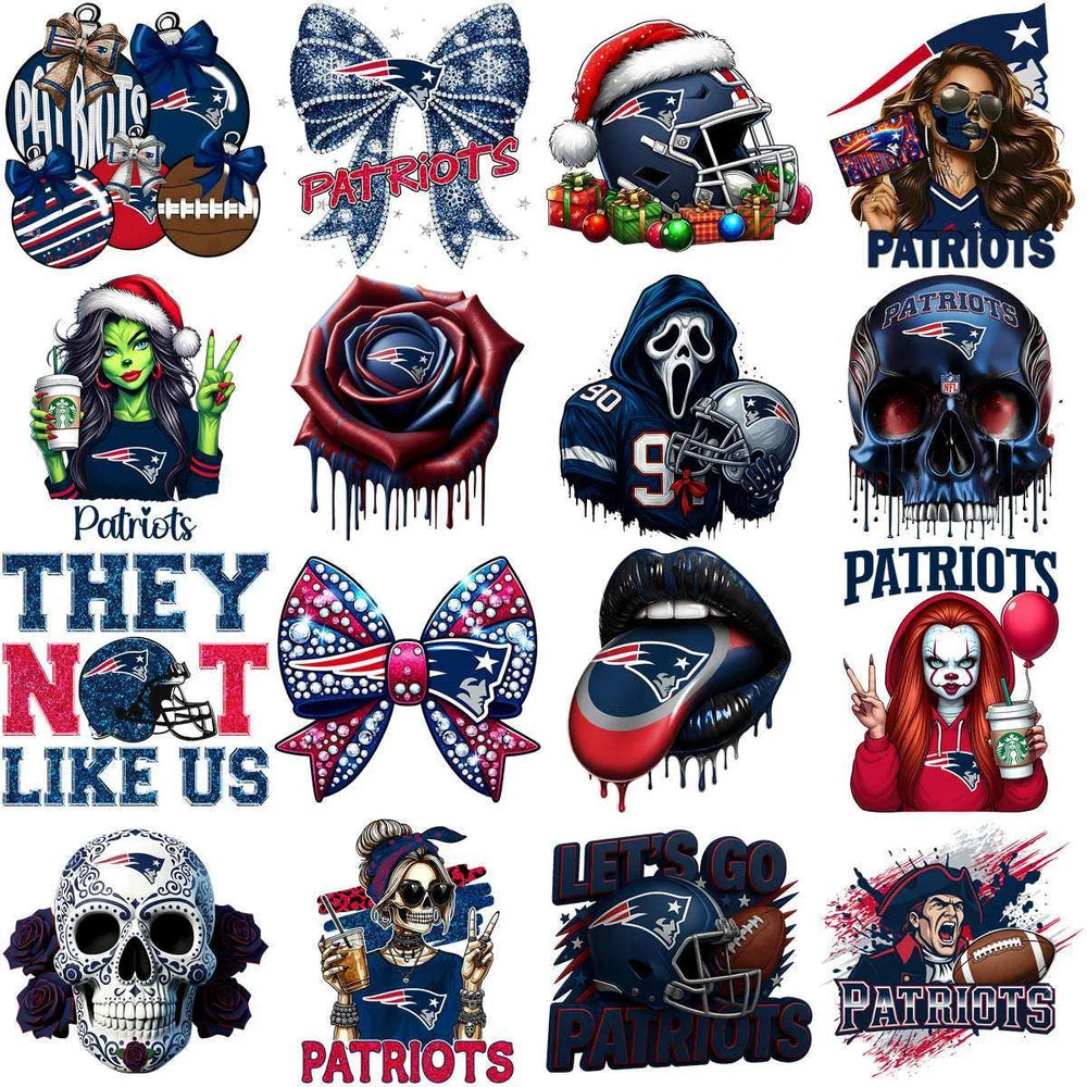 80 Mega Football Team New England Patriots Mixed V3 Designs Bundle PNG