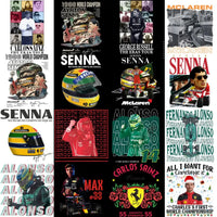 Load image into Gallery viewer, 80 Racing F1 Drivers Formula Streetwear Designs Bundle PNG
