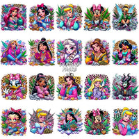 Load image into Gallery viewer, 80 Weed Cartoon Princess Girls 420 Cannabis Marijuana Designs Bundle Png
