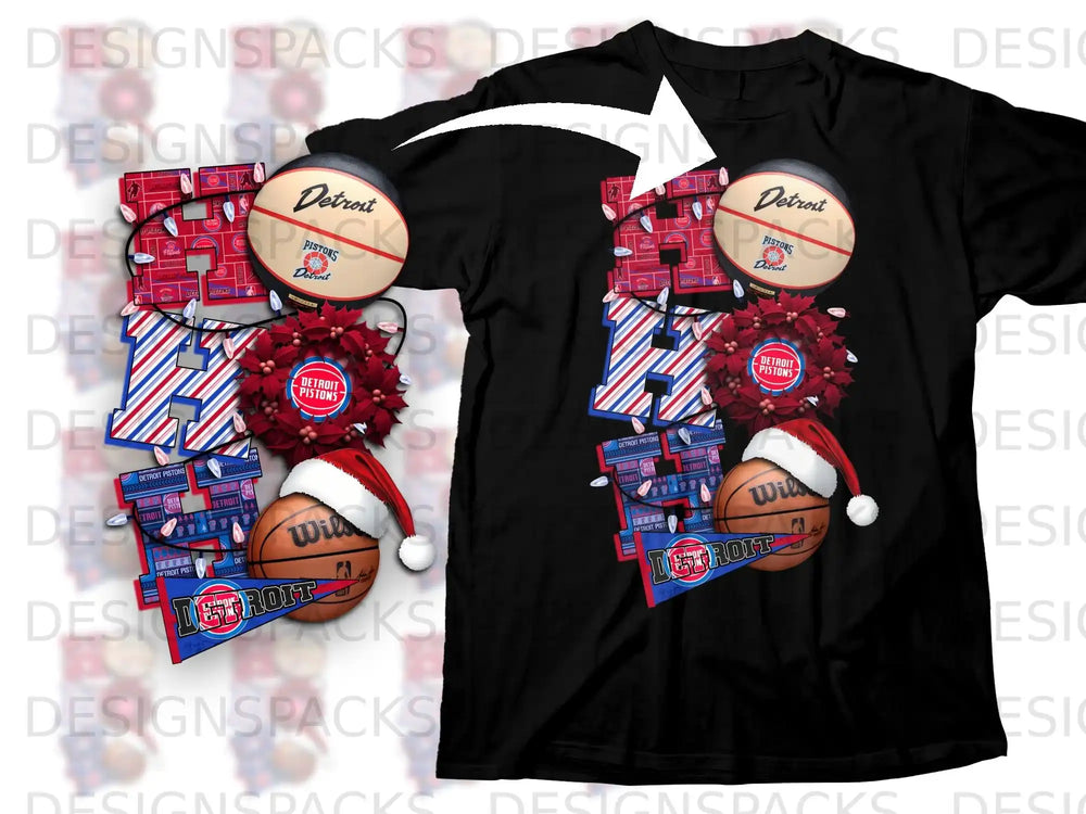 Detroit Pistons Themed Basketball Tee