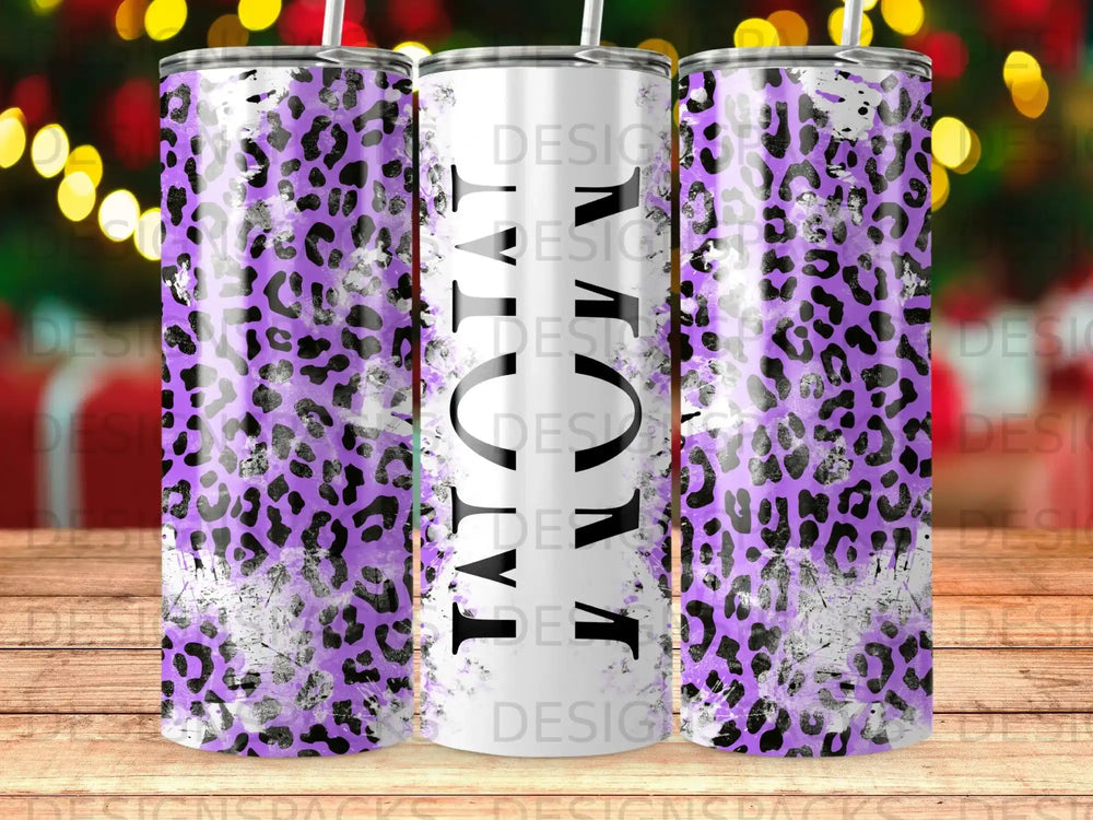 Vibrant Purple Leopard Print MOM Tumbler Gift product type