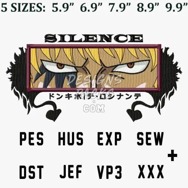 Donquixote Rosinante One Piece Anime Embroidery Design