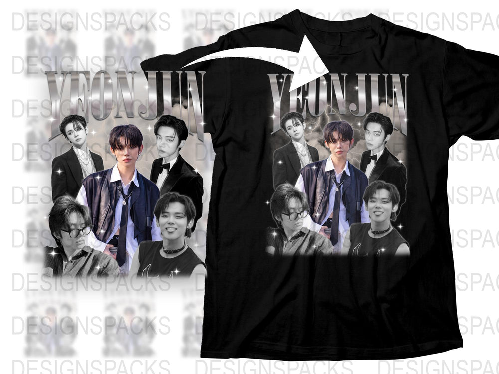 Fan T-Shirt with Multiple Poses, Stylish Black Tee, Unisex Fashion Top, Unique Gift Idea