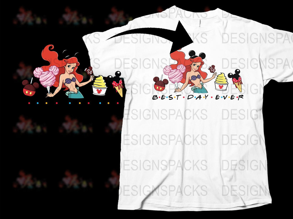 Best Day Ever Disney Inspired T-Shirt, Cartoon Character Theme Park Tee, Family Vacation Apparel, Cute Dessert Graphic Shirt