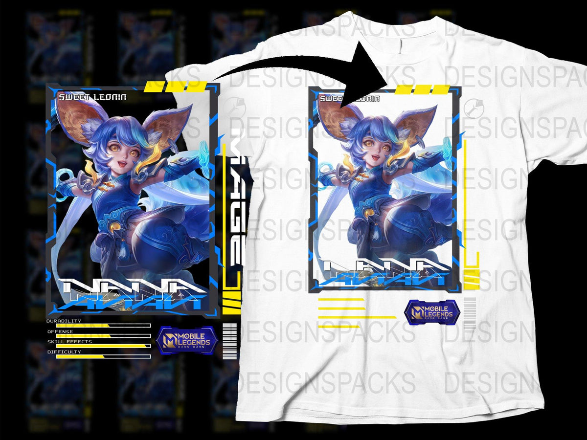 Mobile Legends Nana T-shirt, Anime Style Gaming Merch, Cool Graphic Tees, Unisex White Top