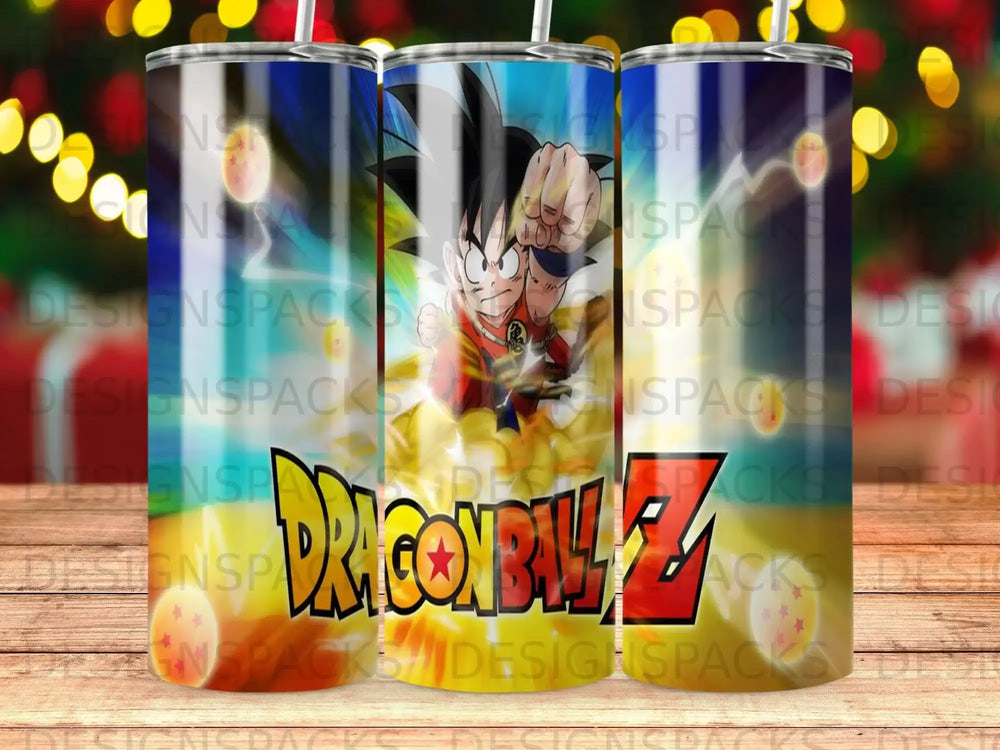 Dragon Ball Z character Goku in action with lightning and flames.
