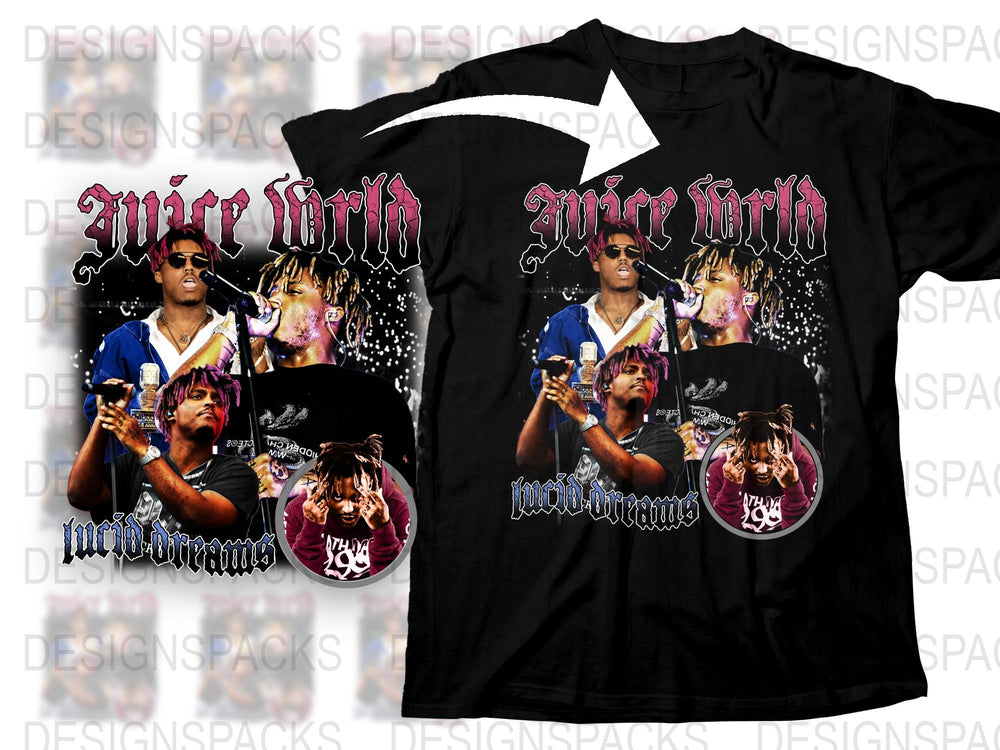 Juice Wrld Inspired Graphic Tee, Vintage Style Hip Hop Shirt, Concert Merchandise, Music Fan Gift