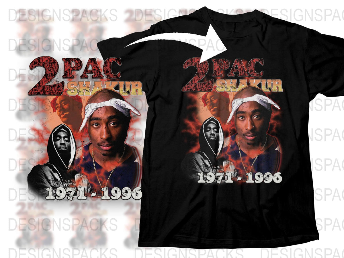 Vintage 2Pac Shakur T-Shirt, 1971-1996 Graphic Tee, Hip Hop Legend, Music Icon Apparel