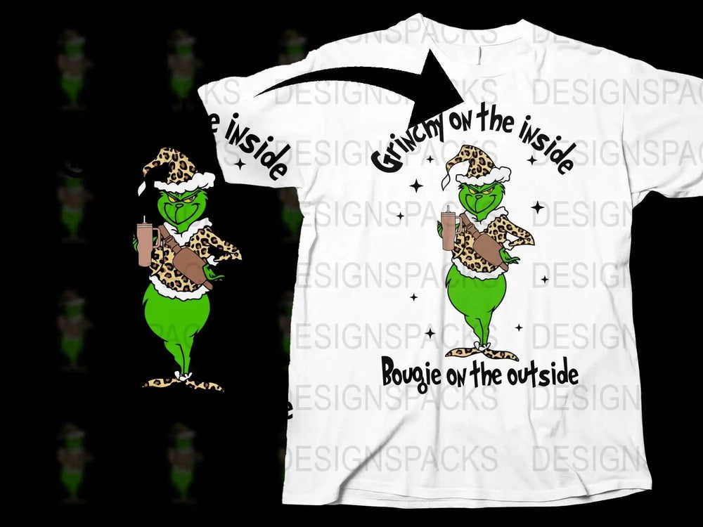 Gritty on the Inside Boujie on the Outside T-Shirt, Leopard Print Duck Graphic Tee, Fun Quirky Animal Shirt for Parties and Casual Wear