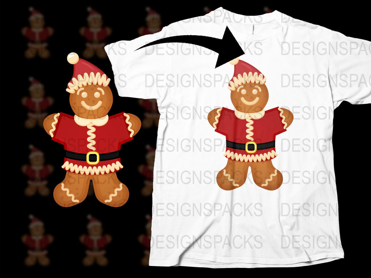 Holiday Gingerbread Man T-Shirt, Cute Christmas Tee, Festive Santa Outfit, Unisex Gift Idea