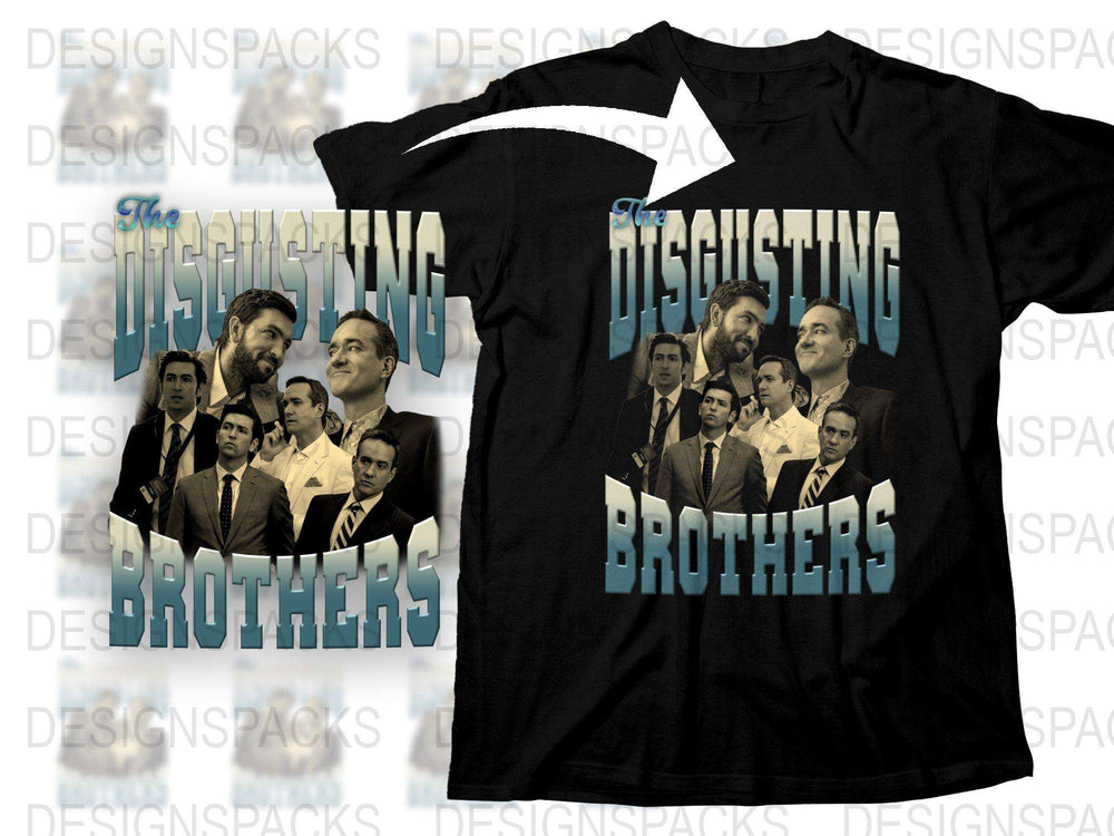 Disgusting Brothers Graphic T-Shirt, Vintage Style Movie Parody Tee, Men's Fashion, Unique Gift Idea