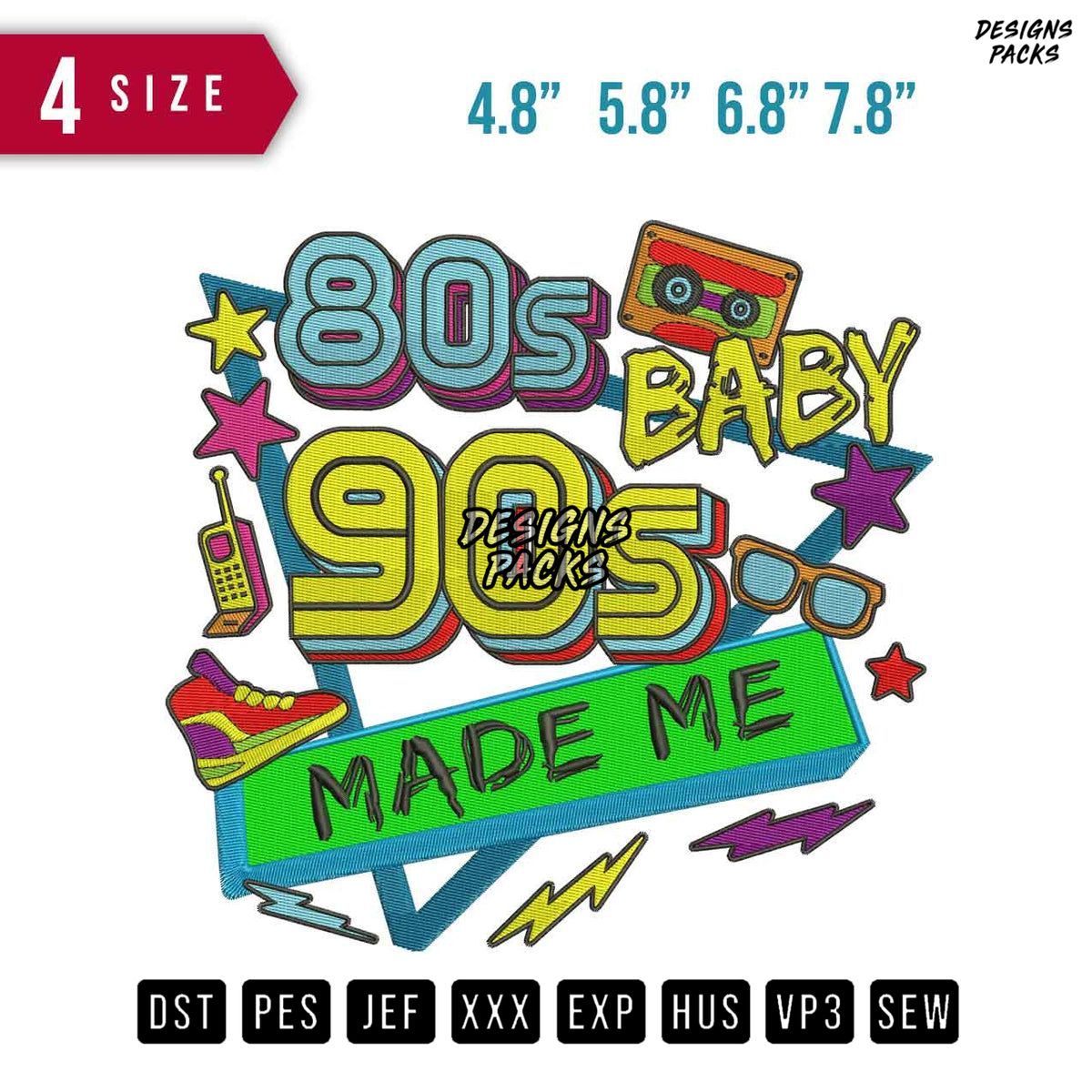 80s 90s Baby Embroidery Design