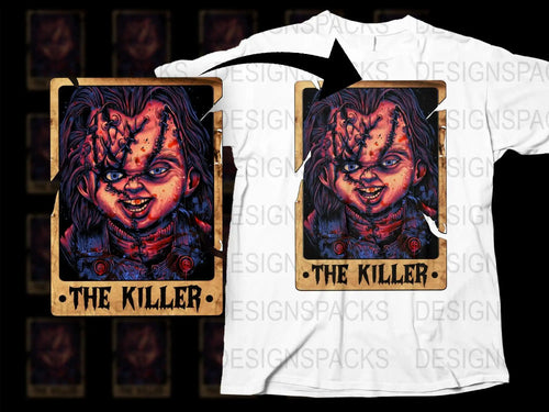Horror Movie Inspired 'The Killer' Graphic Tee, Scary Character Shirt, Unique Halloween Zombie Apparel