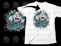 Load image into Gallery viewer, Marlins Baseball Logo with Angry Ball Graphic T-Shirt

