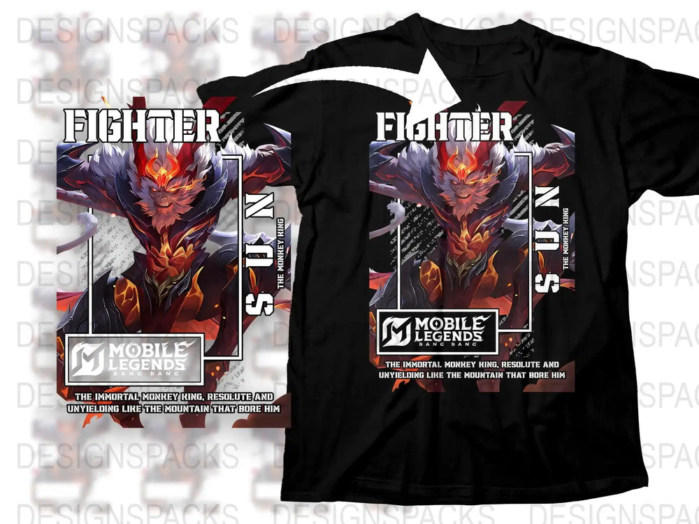Mobile Legends Fighter T-Shirt, Immortal Monkey King Design, Gaming Apparel, Unisex Graphic Tee