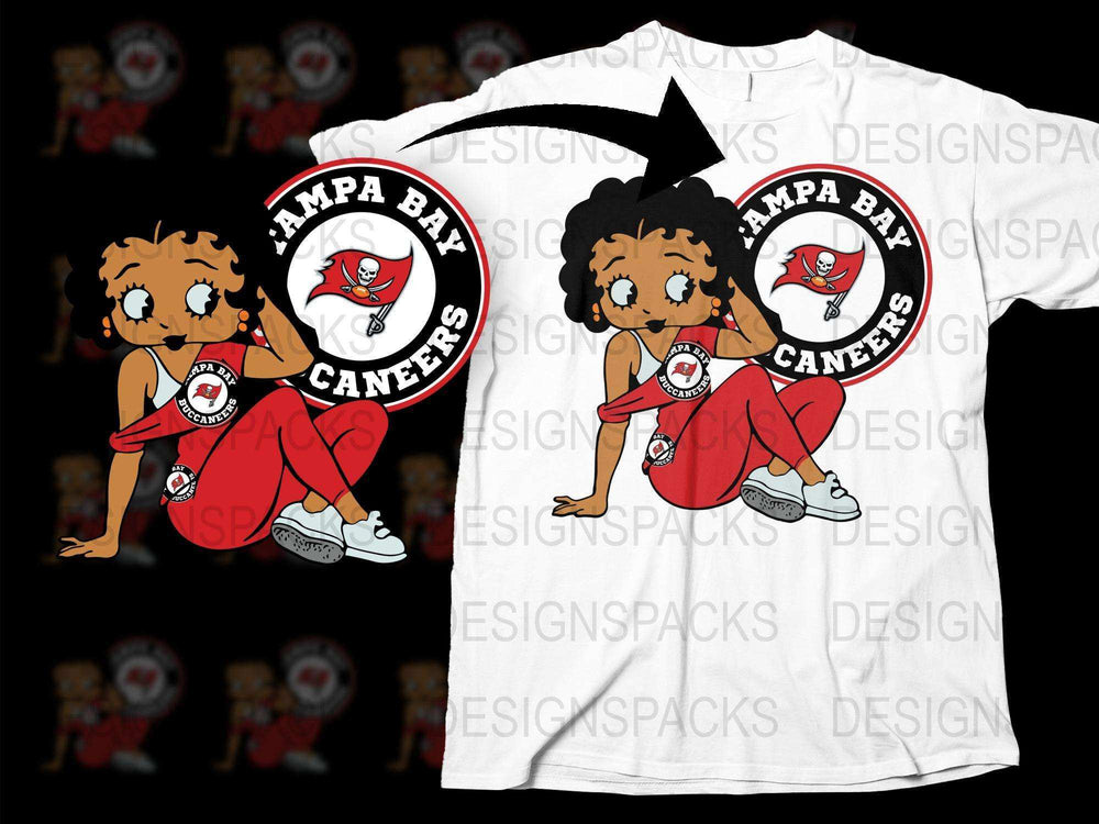 Tampa Bay Football Fan T-Shirt with Cute Cartoon Character Design, Unisex White Tee