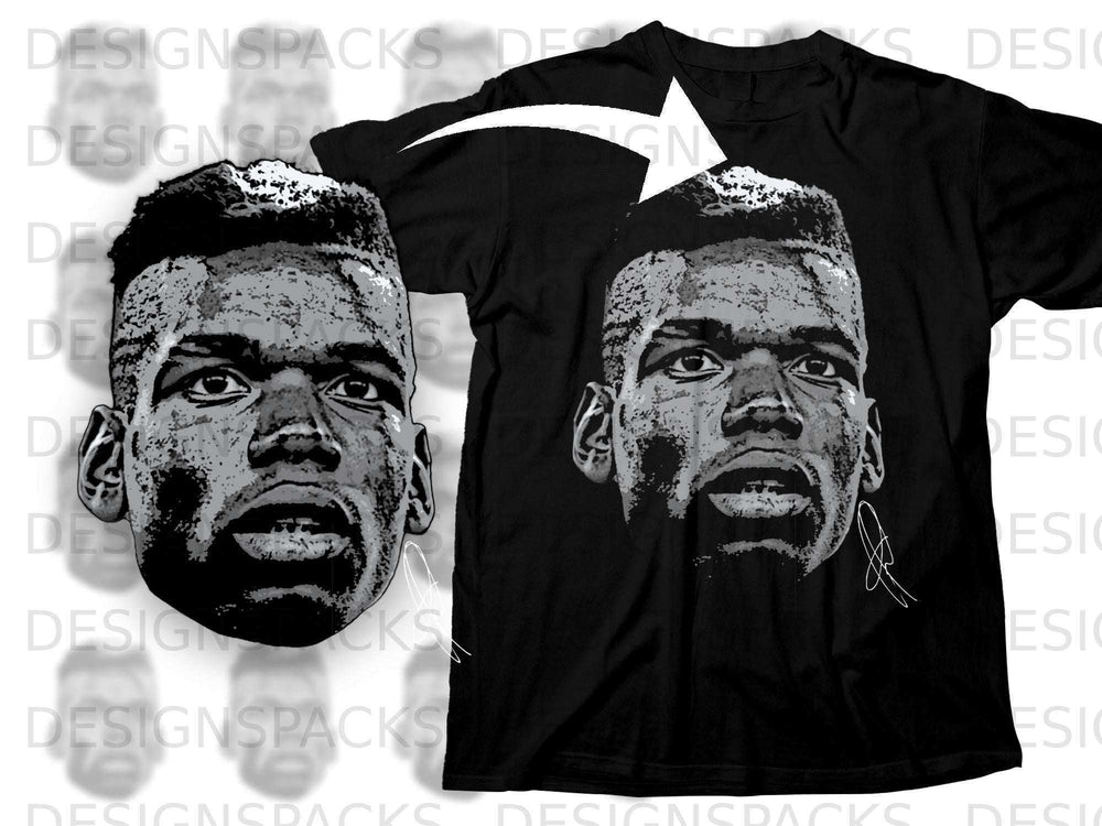 Graphic Black T-shirt with Detailed Face Print Design
