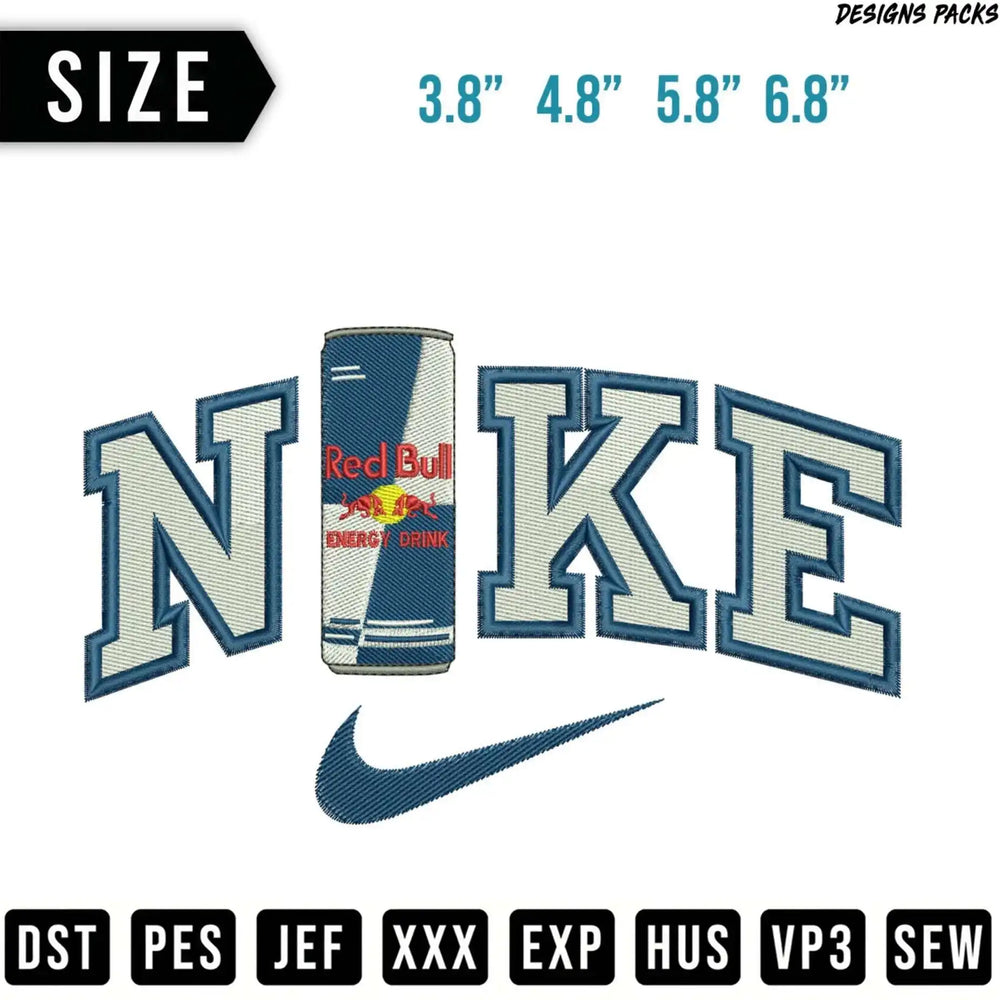Nike logo with Red Bull can, available in multiple sizes and file formats.