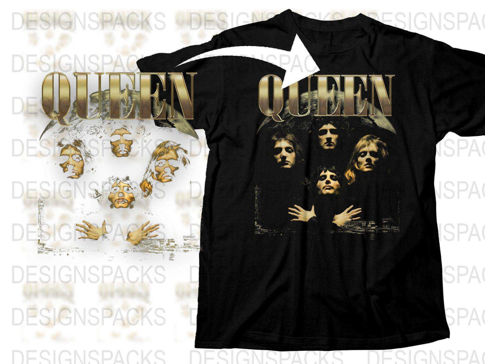 Vintage Queen Band T-Shirt, Classic Rock Music Tee, Retro Concert Shirt, Bohemian Rhapsody, Unisex Graphic T-Shirt