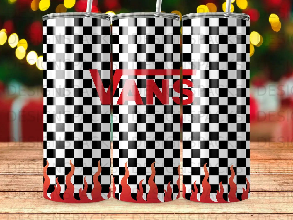 Checkered VANS Red Flames Tumbler product type