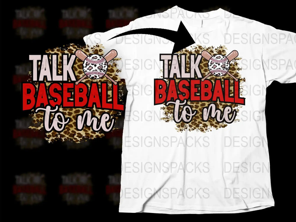 Talk Baseball to Me T-Shirt, Leopard Print Baseball Skull Tee, Casual Sporty Shirt, Unisex Graphic Apparel