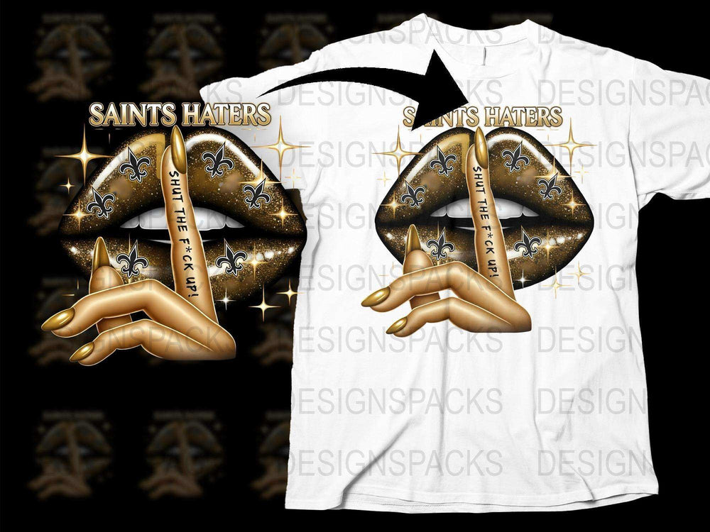 Saints Haters T-Shirt, Fleur-de-Lis Hands Graphic, Anti-Saints Football Fan Tee, Unisex Sports Shirt Design, Gold and Black