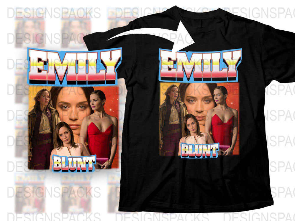 Emily Blunt Graphic T-Shirt, Vintage Movie Star Tee, Retro Film Actress Shirt, Fashionable Women's Casual Top