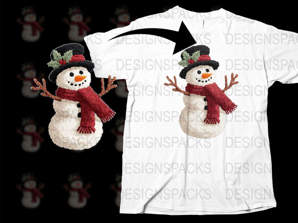 Festive Snowman T-Shirt, Holiday Apparel, Winter Snowman with Scarf and Hat, Unisex Adult Clothing, Christmas Gift Idea