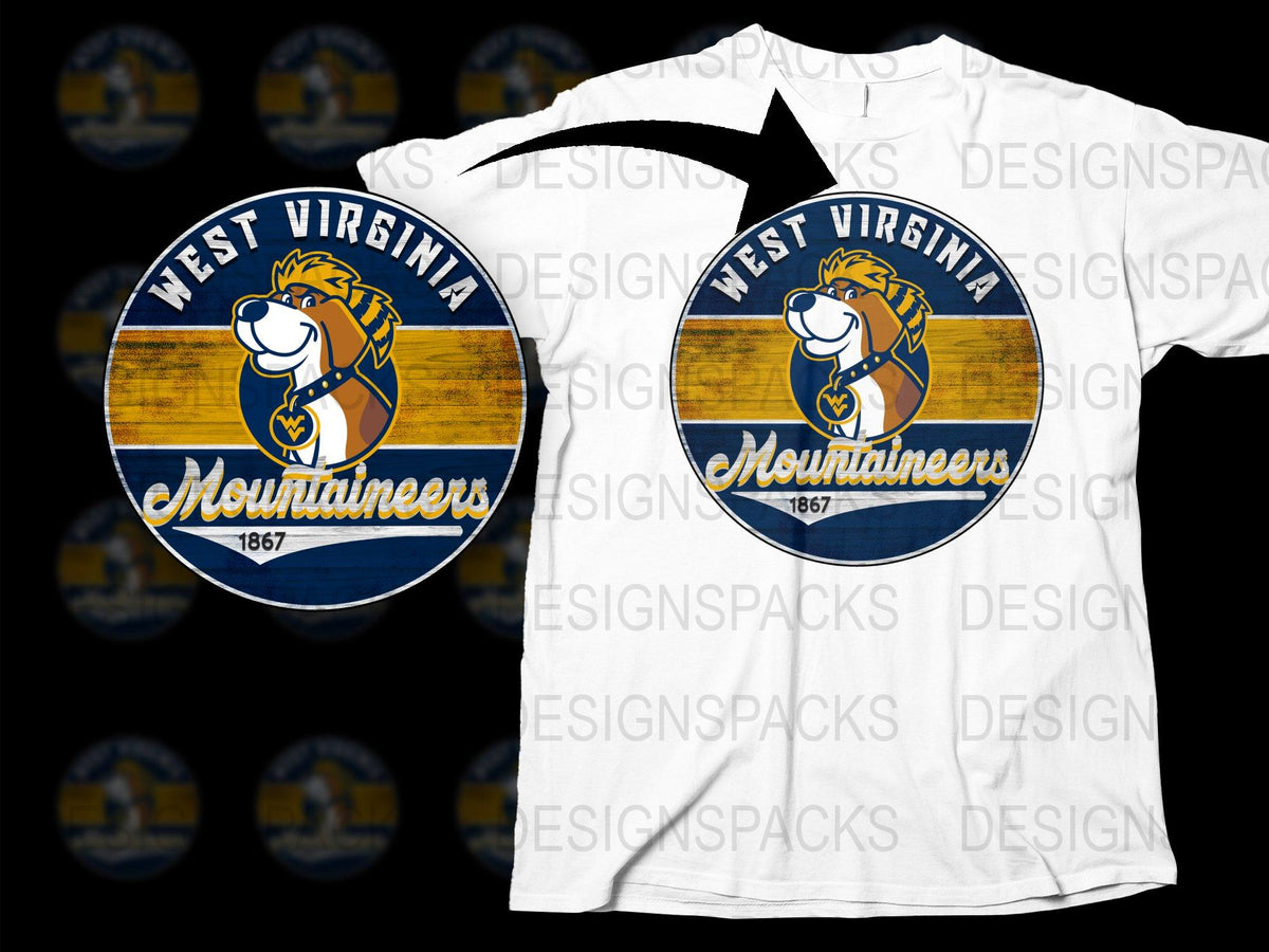 West Virginia Mountaineers T-Shirt, Vintage College Team Logo, Sports Fan Apparel, Unisex Graphic Tee
