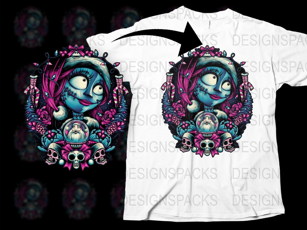 Gothic Fantasy Art T-Shirt, Colorful Skeleton and Floral Design, Unisex Graphic Tee, Vibrant Streetwear Style