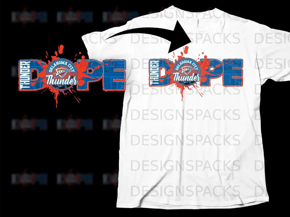 Oklahoma City Thunder Dope Design T-Shirt