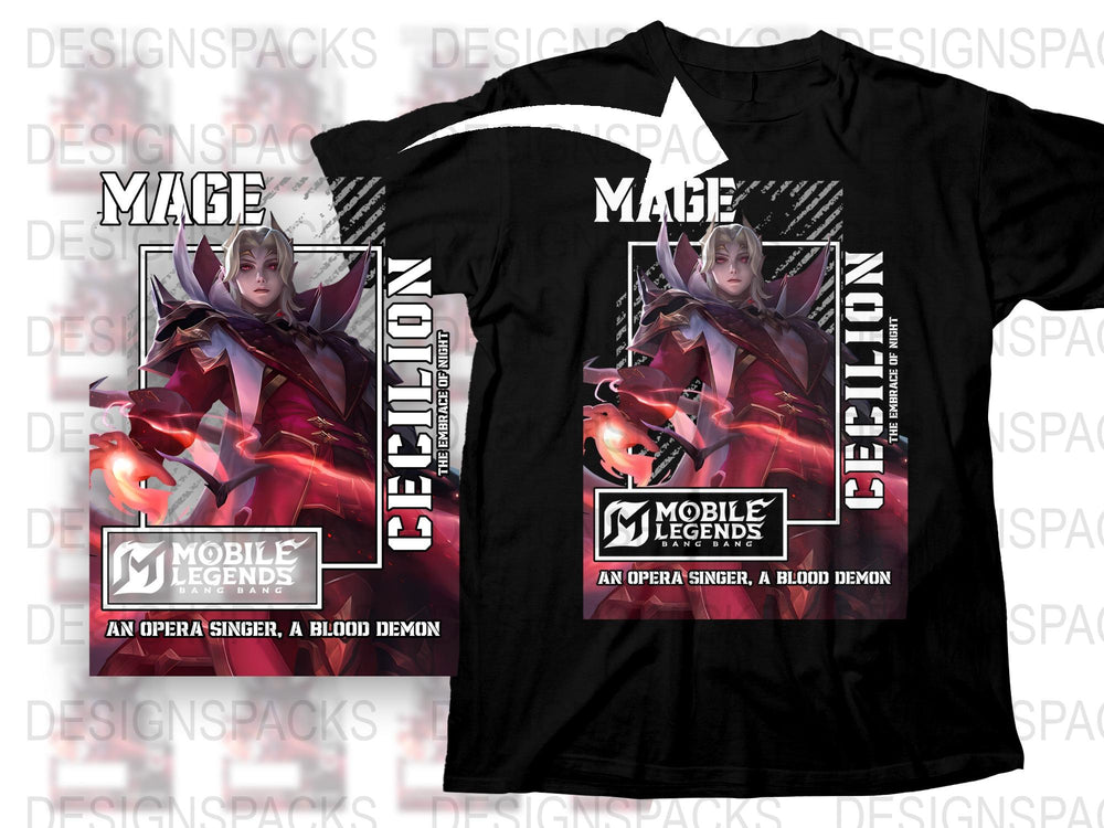 Mobile Legends Echelon T-Shirt, Anime Style Graphic Tee, Opera Singer Blood Demon Design, Gaming Apparel, Unisex Fashion