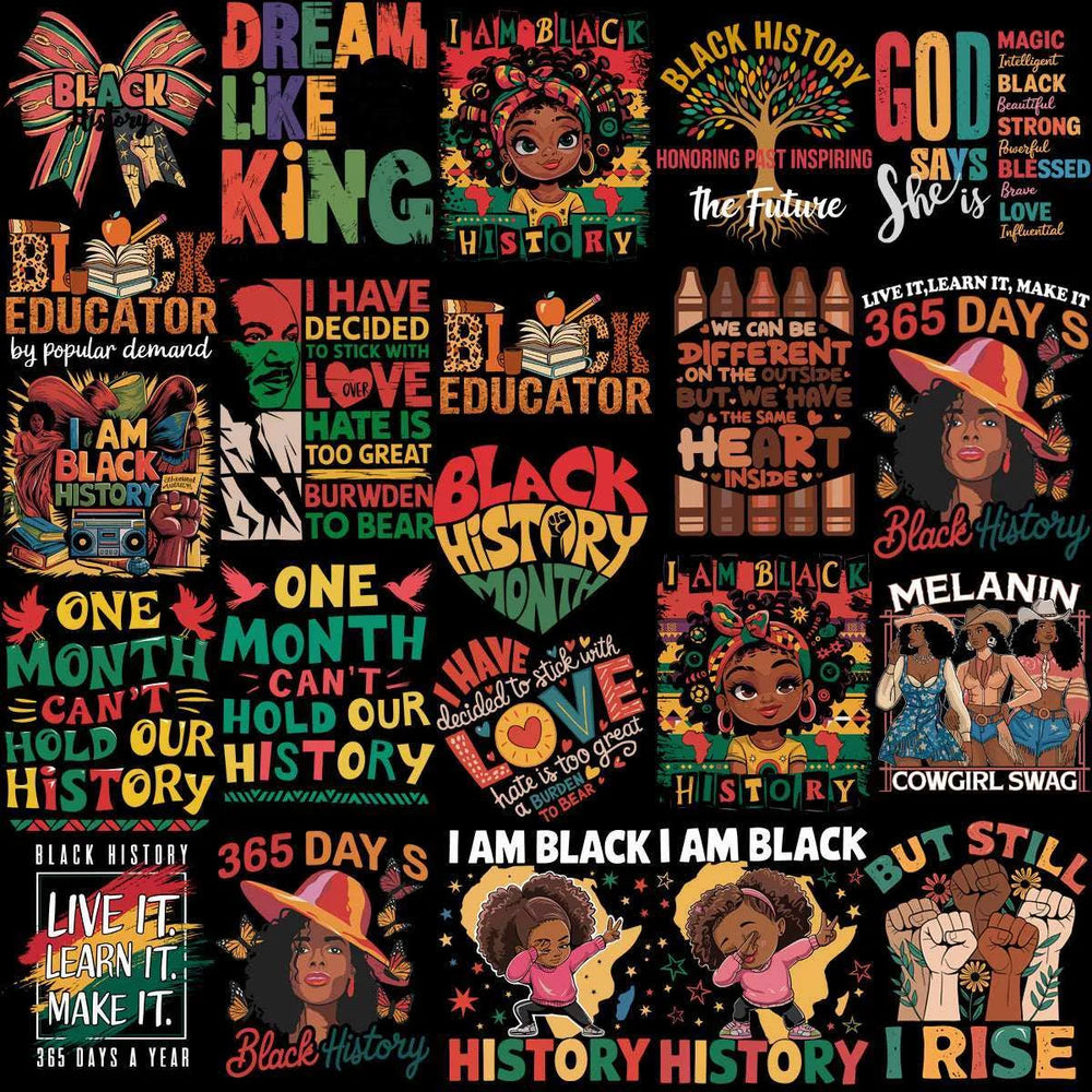 82 Black History Month Black Designs Bundle PNG