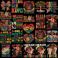 Load image into Gallery viewer, 82 Black History Month Black Designs Bundle PNG
