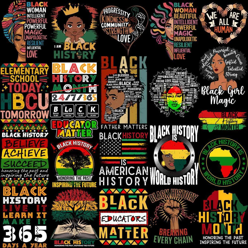 82 Black History Month Black Designs Bundle PNG
