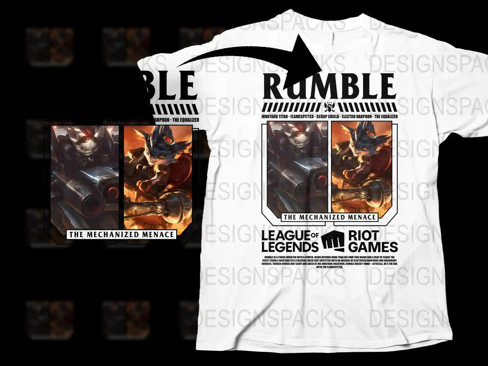 League of Legends Rumble T-Shirt, The Mechanized Menace Graphic Tee, Gaming Apparel, Unisex Cotton Shirt