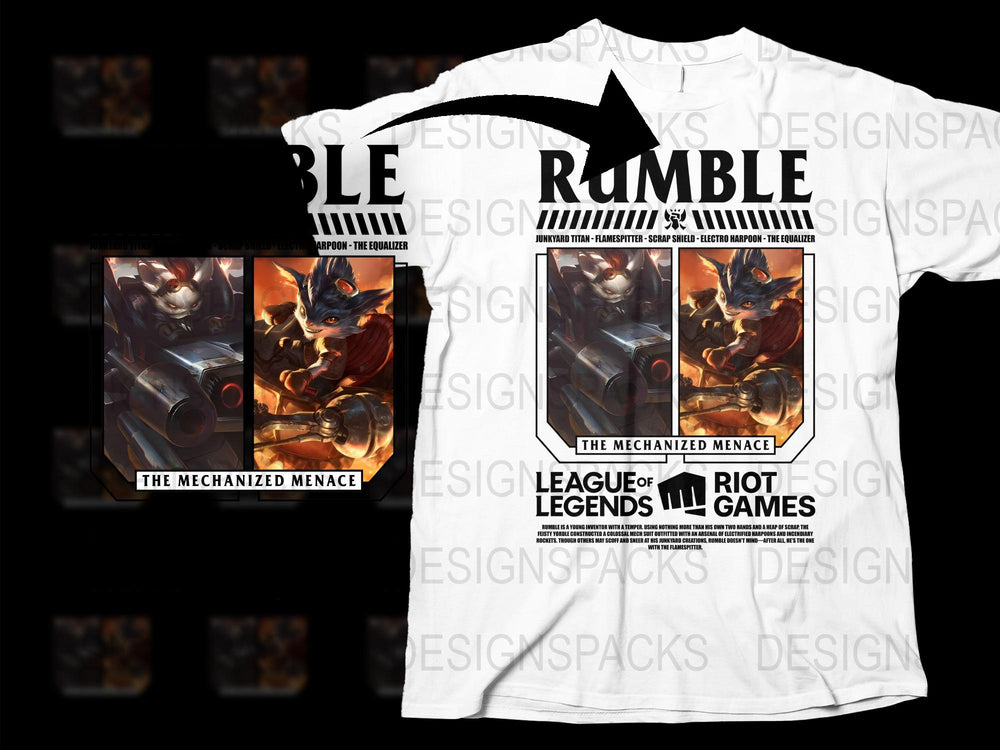 League of Legends Rumble T-Shirt, The Mechanized Menace Graphic Tee, Gaming Apparel, Unisex Cotton Shirt