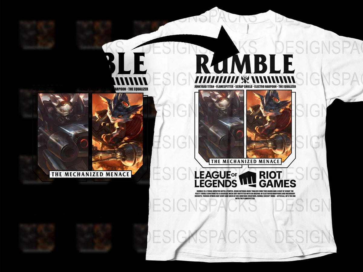 League of Legends Rumble T-Shirt, The Mechanized Menace Graphic Tee, Gaming Apparel, Unisex Cotton Shirt