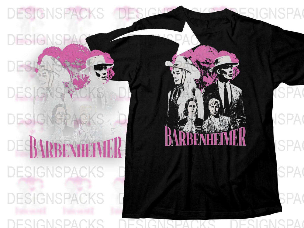 Vintage Movie Inspired Graphic T-Shirt, Retro Film Art Print Tee, Unique Pink Splash Design Shirt