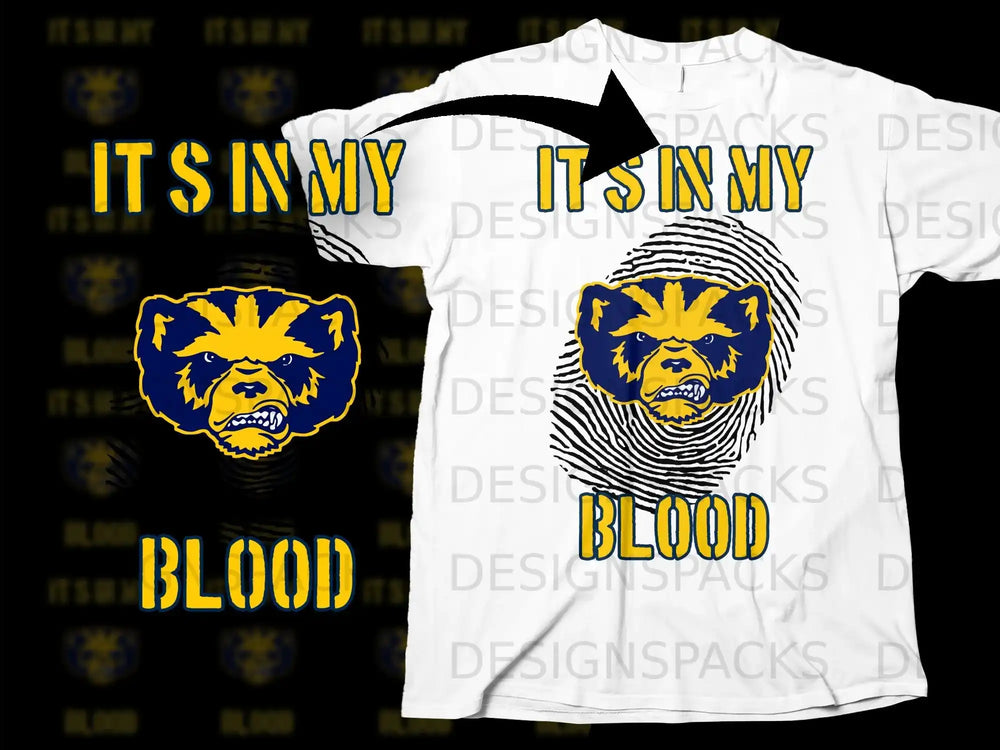 It's In My Blood Bear Face Graphic T-shirt